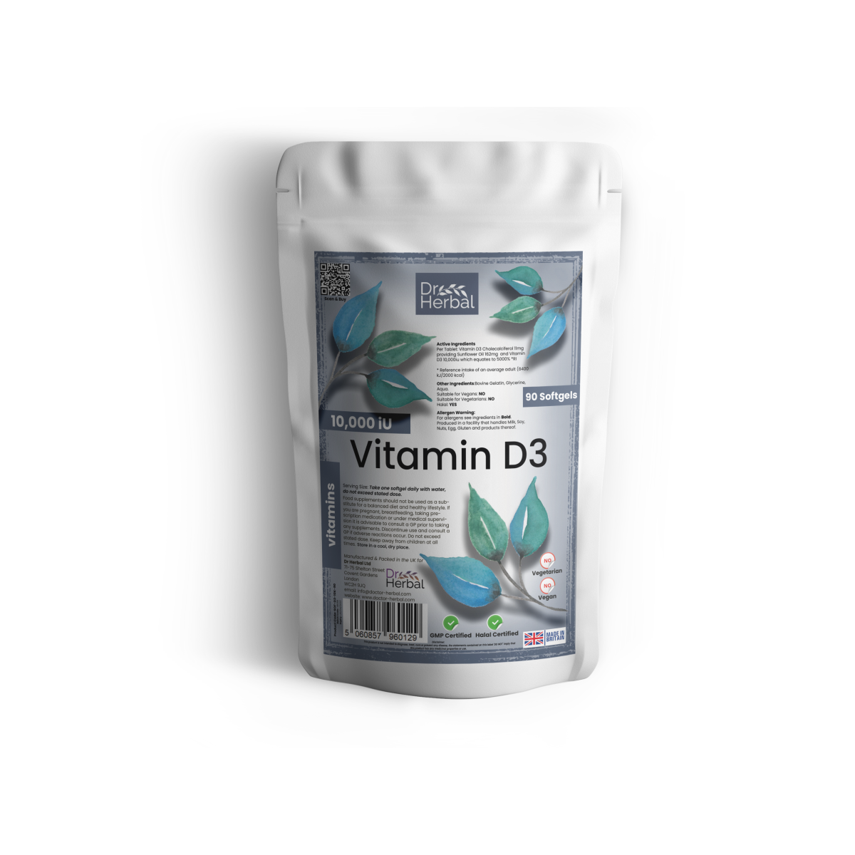 Vitamin D3 10,000IU High Strength Immune & Bone Support 90 Softgels